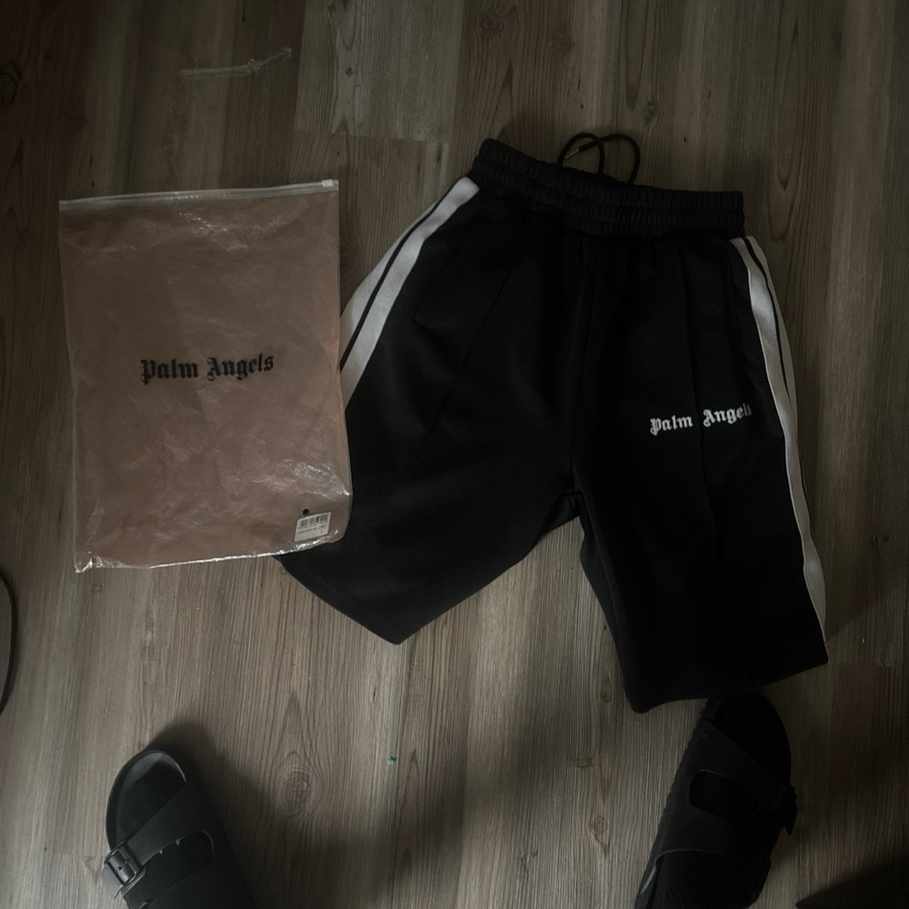 Palm Angels Black Joggers with White Stripes